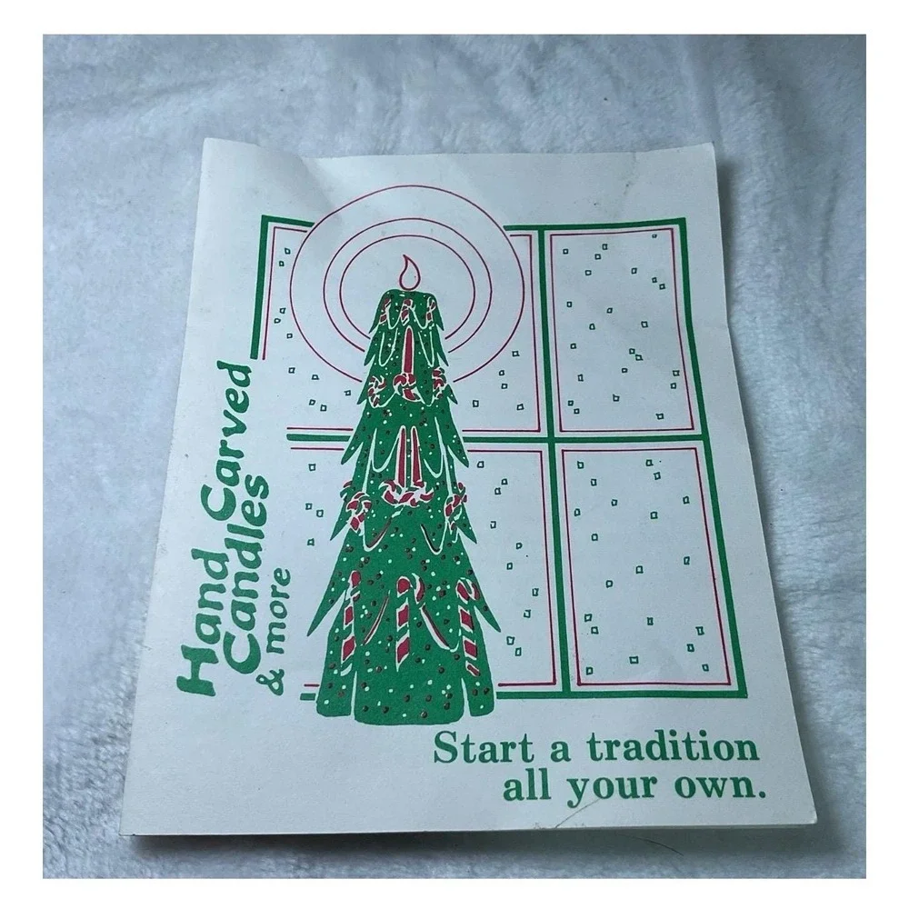 VTG Hand Carved Wax Christmas Tree Candle 15